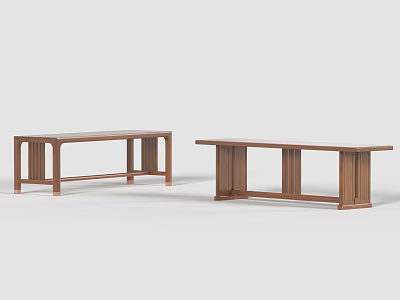 Simple Modern Wooden Bed Bench With Clean Design And Sturdy Wooden Structure 3d model