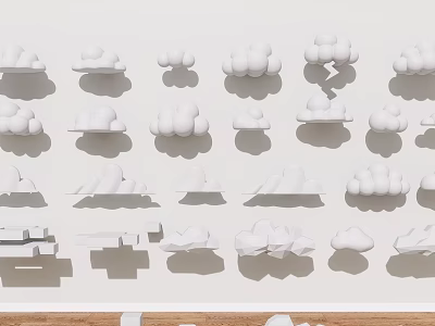 Modern Cloud Modeling Combination Cloud Wall Decoration Pendant Cloud Chandelier Modeling Combination Bubble Cloud Flat Cloud Storm Cloud 3d model