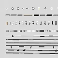 Modern downlight spot lamp magnetic attraction track spot lamp steering spot lamp linear lamp grid lamp 3d model