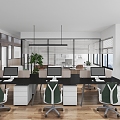 modern public office area office space 3d model