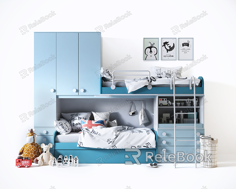 Modern Upper and Lower Bed Double Bed Children's Bed model