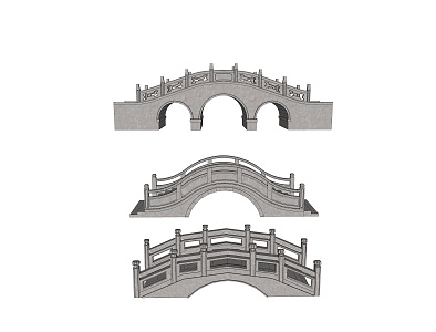 Chinese-style bridge stone arch bridge 3d model