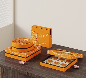 Modern Festival Supplies Mid-Autumn Festival Gift Box Moon Cake Moon Cake Gift Box 3d model