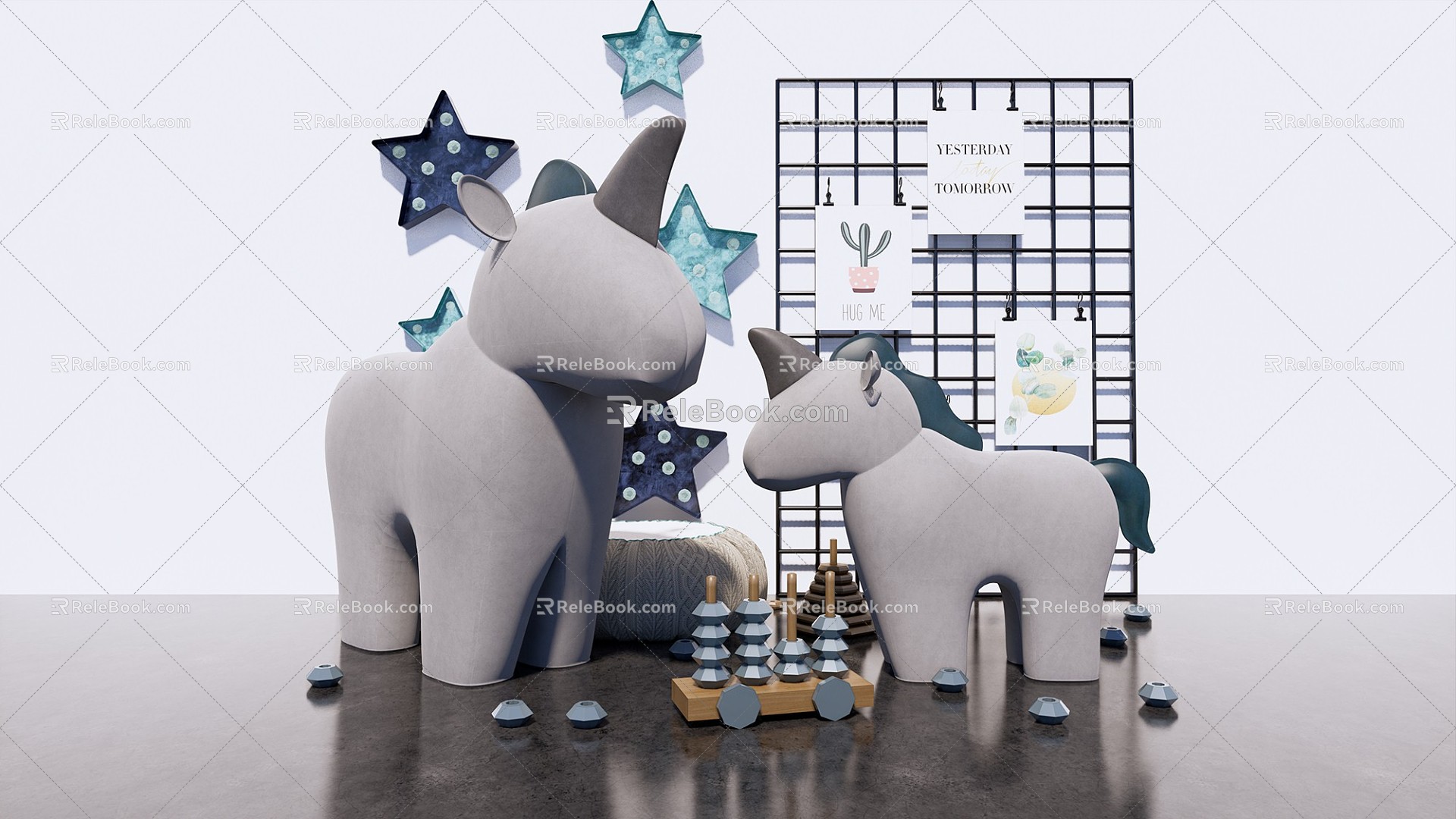 Modern ornaments children's cartoon furnishings 3d model