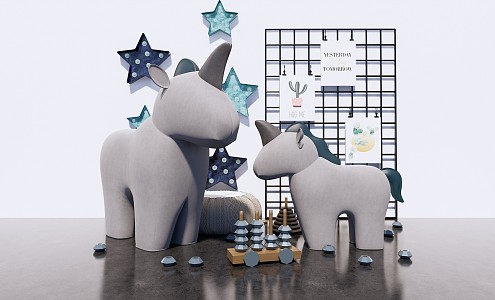 Modern ornaments children's cartoon furnishings 3d model