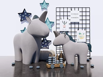 Modern ornaments children's cartoon furnishings 3d model