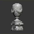 Classical Stone Sculpture With Intricate Carving And Pedestal Base Design