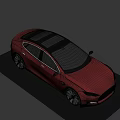 Red Tesla Electric Sedan Featuring Modern Sleek Exterior And Luxury Design