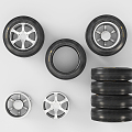 Hyundai Tire Automobile Aluminum Alloy Wheel Rubber Wheel Combination 3d model