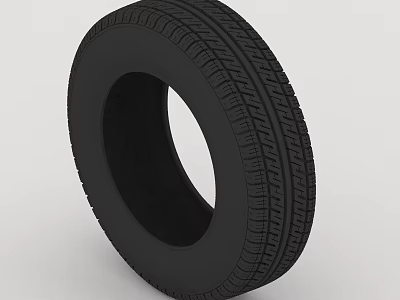 Black Rubber Car Tire With Deep Tread Pattern And Durable Construction For Vehicles 3d model