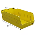 Yellow Plastic Storage Container for Home Organization with 6 Inches 4 Inches 11 Inches Dimensions