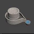 Courtyard Garden Decorative Stone Water Feature With Striped Cylindrical Structure And Blue Water Basin Design