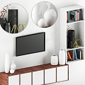 TV Background Wall Solid Wood TV Cabinet Hanging Cabinet Wall Cabinet Living Room Storage Cabinet Bedroom Storage Cabinet Study Bookcase Wall Hanging Balcony TV 3d model