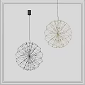 Two Modern Radiating Wire Frame Pendant Lights Decorative Hanging Ceiling Fixtures 3d model