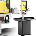 Modern Commercial Self Service Checkout Equipment With Touchscreen Display And Payment Terminal