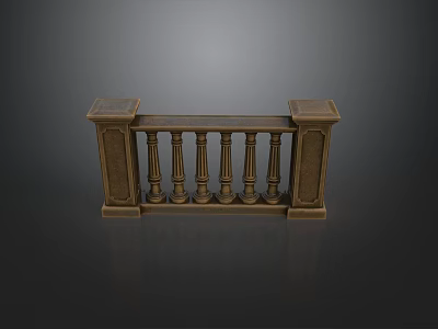 Classic Decorative Road Barrier With Columns And Ornate Design For Safety 3d model
