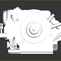 Industrial Mechanical Equipment With Silver Metallic Precision Components Rotary Part And Reflective Base