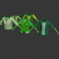 3D Clothing Models With Various Styles And Different Designs On White Background