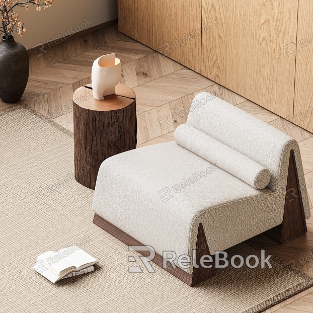 Modern leisure chair side potted carpet table lamp model