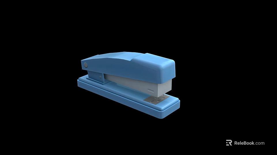 Blue Stapler Modern Office Stationery Desktop Tool For Paper Binding 3d model