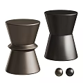 Elegant Modern Side Tables In Black And Brown With Sleek Metallic Finish And Contemporary Design