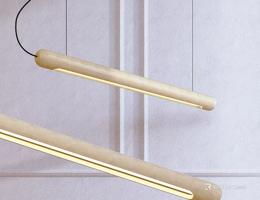 Modern Wooden Elongated Pendant Light With LED Lighting Sleek Design And Ceiling Mounted 3d model 
