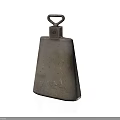 Vintage Iron Bell With Loop Handle And Worn Surface Design