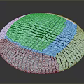 Blue Glass Decorative Bowl With Oval Shape And Cracked Grid Pattern