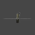 Futuristic Cybernetic Game Movie Character With Metallic Structure Standing By Illuminated Container And Glowing Accents