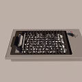 Stainless Steel Built-in Kitchen Grill Appliance with Flame and Barbecue Grid