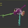 Heavy Military Artillery Weapon With Long Steel Barrel And Wheel Mounted Structure