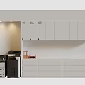 Modern White Bookcase With Cabinets Drawers Labeled Compartments And Office Printer 3d model
