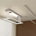 Practical Ceiling Mounted Hardware Tool For Indoor Drying With Window Blinds And Wooden Wall Panel 3d model