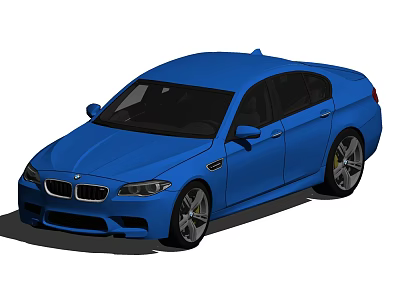 Blue Sporty Sedan Featuring Sleek Design Alloy Wheels And Front Grille 3d model