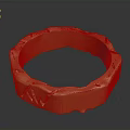 Shiny Golden Ring With Irregular Surface Texture And Unique Design For Daily Use 3d model