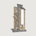 Traditional Chinese Decorative Structure With Brick Metal Frame And Leaf Ornaments