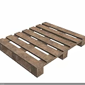 Rustic Wooden Pallet With Sturdy Slats And Support Blocks For Storage