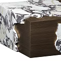 Modern Coffee Table With Marble Top And Wooden Structure Design