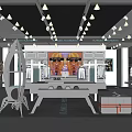 Modern Clothing Store Interior With Stylish Apparel Display Racks And Lighting 3d model