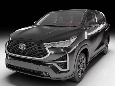 Black Toyota SUV With Modern Front Grille Headlights And Alloy Wheels Design 3d model