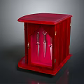 Elegant Sharp Knives Displayed in Red Wooden Case With Red Velvet Lining
