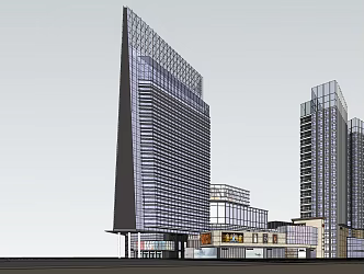 modern commercial building super high-rise commercial complex 3d model