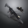 3D Model Assault Rifle With Tactical Scope Magazine And Design Details