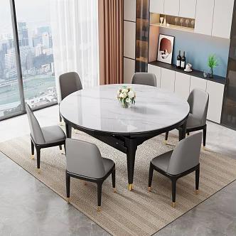 Rock plate dining table 3d model