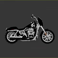 Harley Davidson Cruiser Motorcycle With Black Seat White Wheels And Chrome Accents