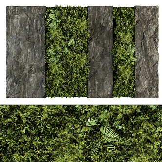 Modern Green Wall 3d model