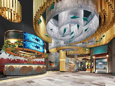 Modern Restaurant Dining Hall 3d model Modern Restaurant Dining Hall 3d model