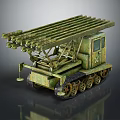 Military Vehicle With Tracked Chassis And Multiple Rocket Launcher System Design 3d model