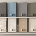 Architectural Panels With Various Colors Textures And Round Knobs Arranged Neatly