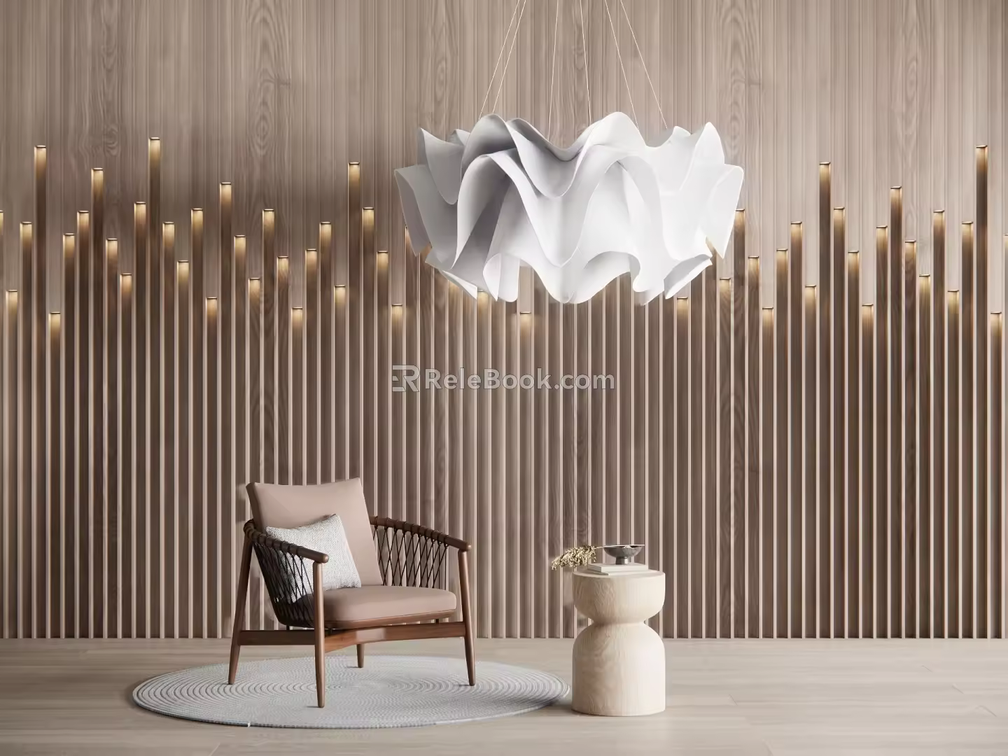 Sofa Single Sofa Model Lamp Coffee Table 3d model